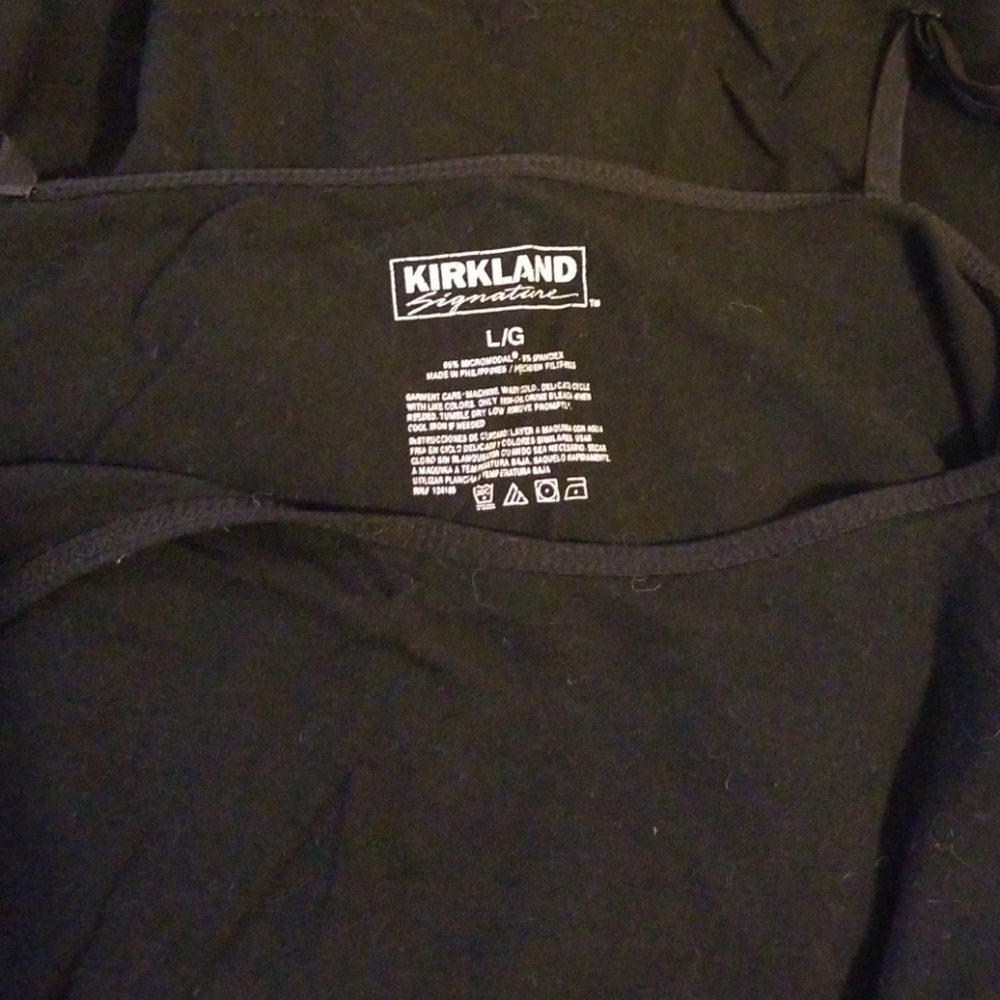 2 black tanks  Kirkland size Large